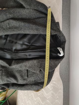 Abrigo Zara Lana Gris Largo