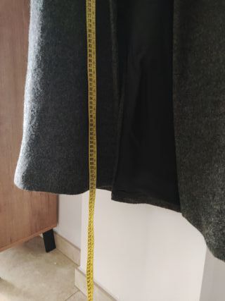 Abrigo Zara Lana Gris Largo