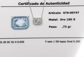 Colgante Tynel Oro 18k Topacio y Brillantes