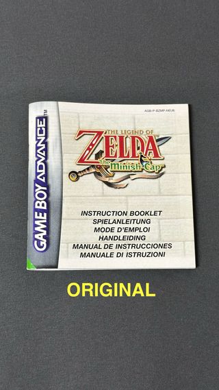 Manual ORIGINAL Zelda The Minish Cap GameBoy