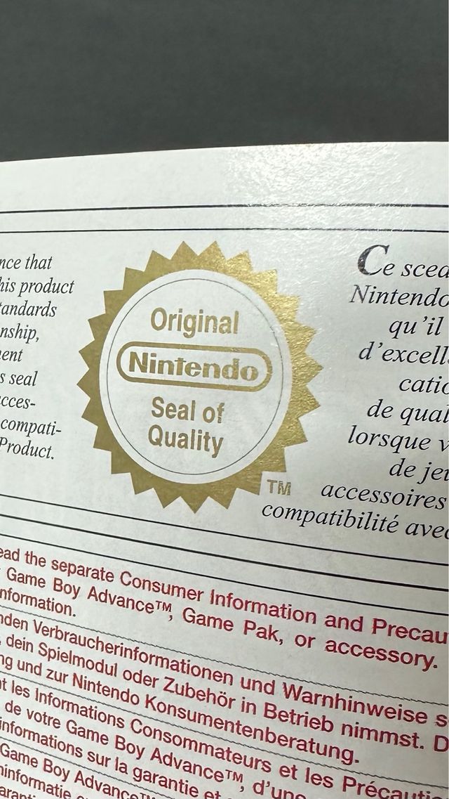 Manual ORIGINAL Zelda The Minish Cap GameBoy