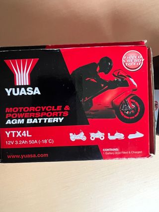Batería Moto Yuasa YTX4L AGM
