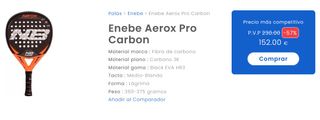 Pala Pádel Enebe Aerox Pro Carbon