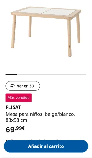 Mesa infantil madera IKEA