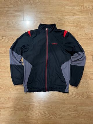 Chaqueta Asics Negra y Gris