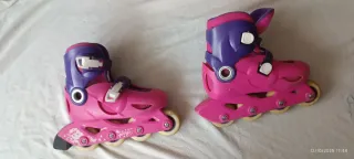 Patines en línea rosas y morados para niña 30-32