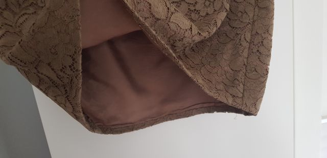 Gonna pizzo beige sartoriale L