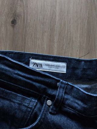 Pantalón Zara Campana Azul Marino Lavado
