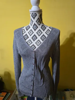 Chaqueta plateada brillante M