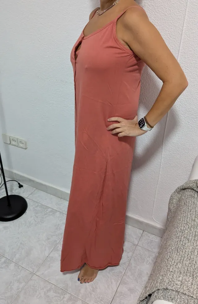 Vestido largo salmón talla única