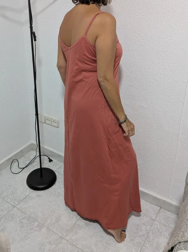 Vestido largo salmón talla única