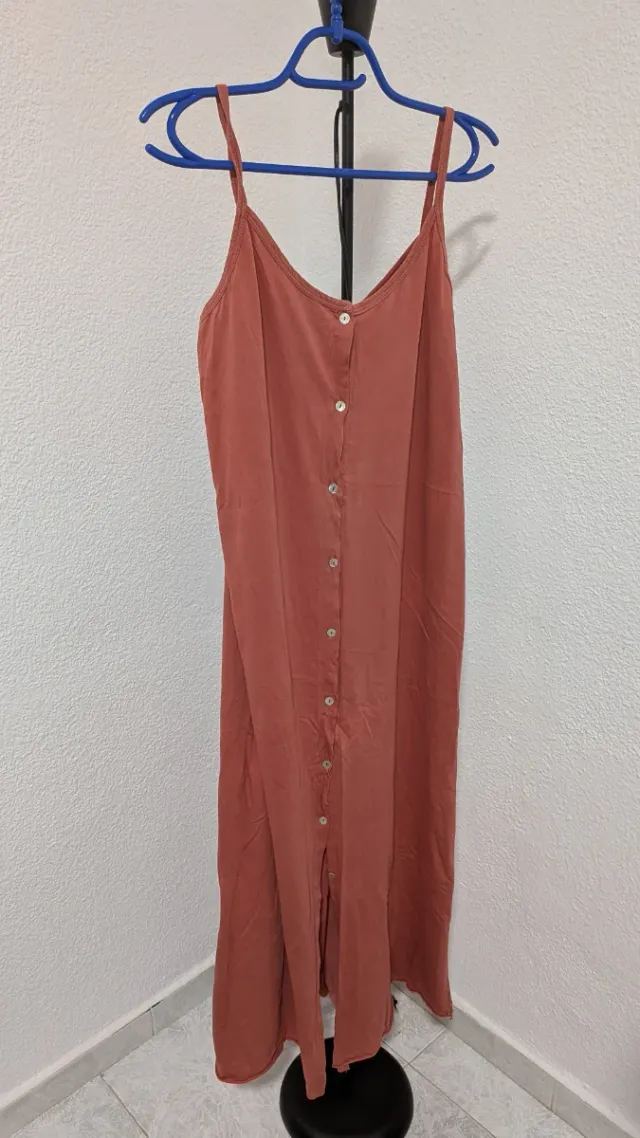 Vestido largo salmón talla única