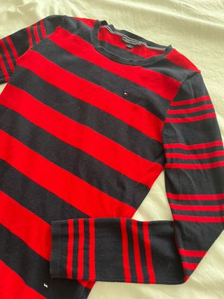 Jersey Tommy Hilfiger Rayas Rojo y Azul oscuro