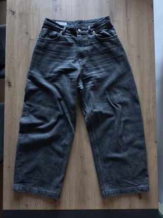 Pantalón Zara Campana Negro Efecto Lavado