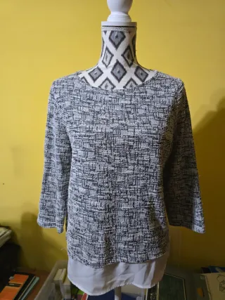 Camiseta XXL gris y blanca