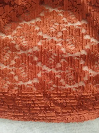 Blusa naranja manga larga transparente