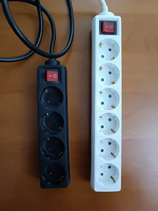 2 regletas alargador interruptor - 10 tomas total