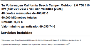 Volkswagen California OUTDOOR 150 UNIDADES 2025