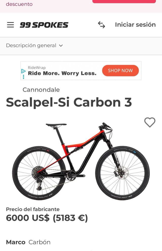 Cannondale Scalpel SI CARBONO - tope gama 
