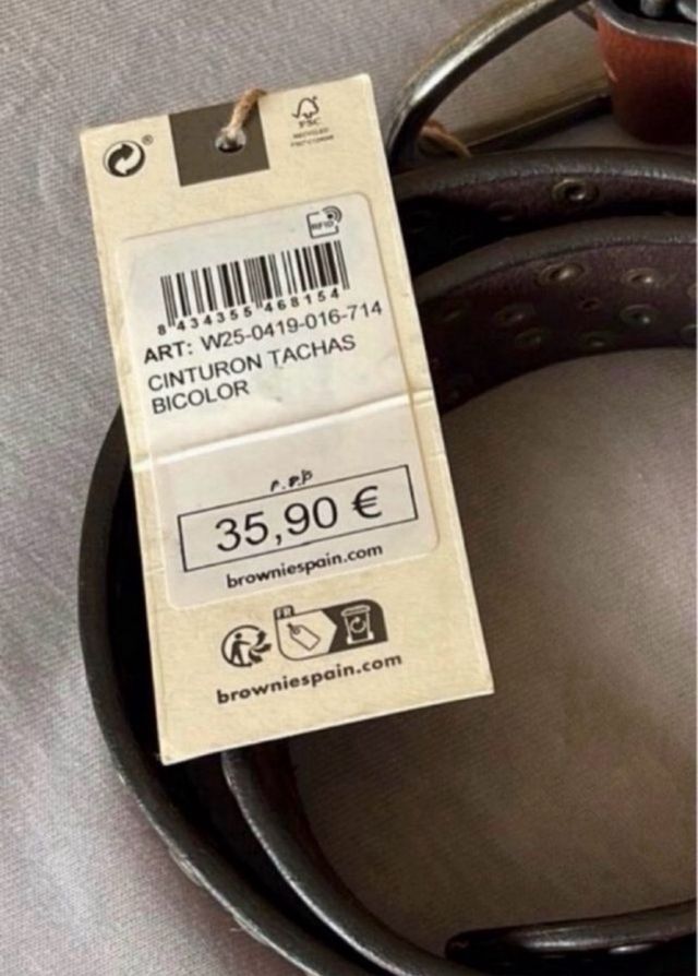 Cinturón BROWNIE tachuelas negro NUEVO