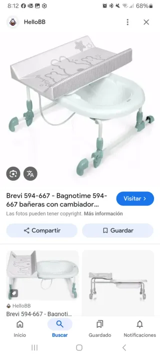 Bañera bebé con cambiador