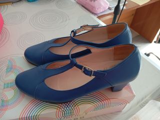 Zapatos azul piel talla 40