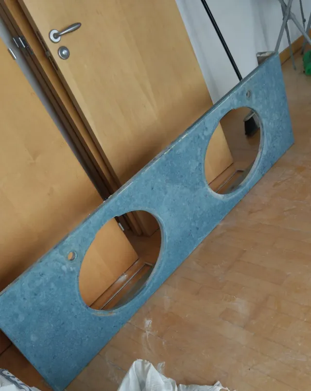 Encimera de mármol para lavamanos doble