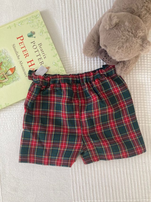 Pantalón corto cuadros 1-2 años