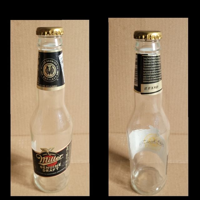 Botella vacía cerveza Miller Genuine Draft