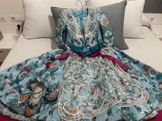 Traje de Fallera Niña Azul Completo talla 5-7 años