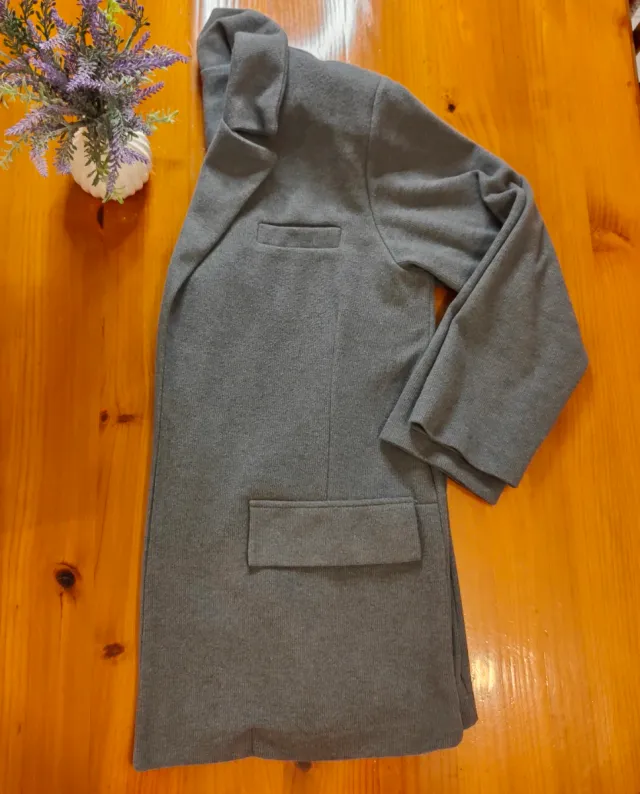 Blazer afelpada gris mujer