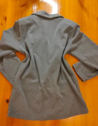 Blazer afelpada gris mujer