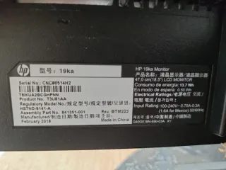 Monitor HP 19KA T3U81AA 18.5 LED WXGA