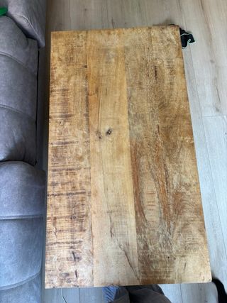 Mesa baja salón madera y metal