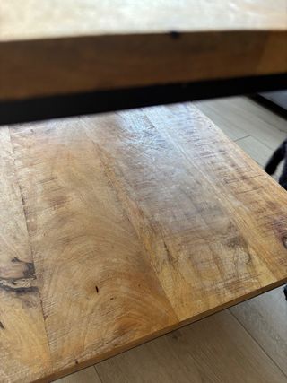 Mesa baja salón madera y metal