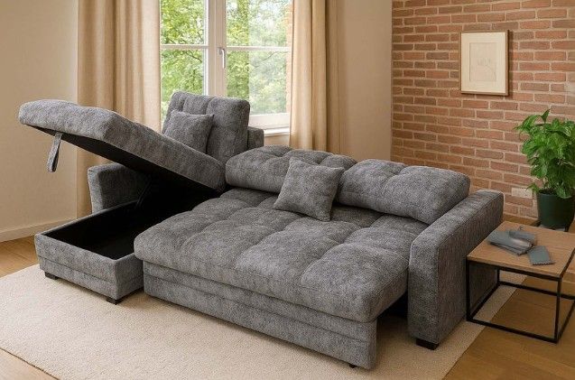 Sofá Cama Chaise Longue Reversible con Arcon