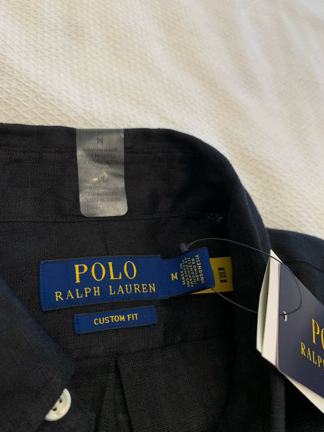 Camisa Polo Ralph Lauren Negra Lino