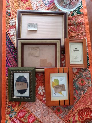 Lote de 5 Marcos de Fotos Madera y Cristal