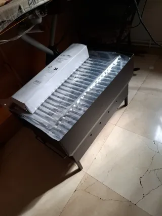 Barbacoa de hierro nueva carbón y leña