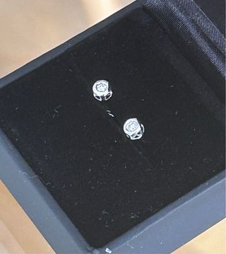 Pendientes oro blanco y brillantes 0,10ct

