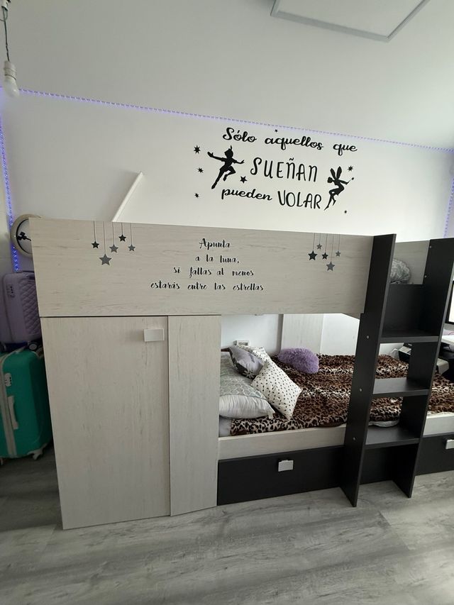 Cama Litera Tren Blanco/Grafito