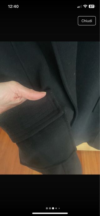 Cappotto nero con cintura