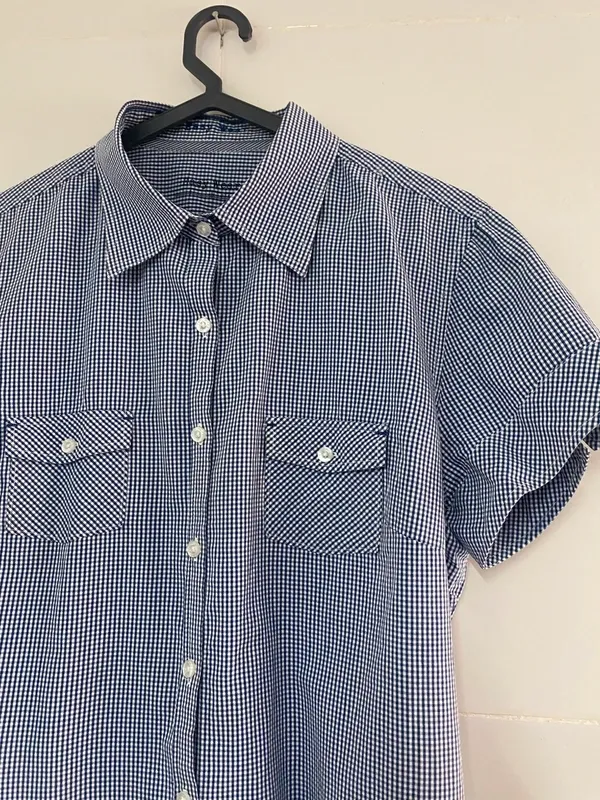 Camisa Easy Wear xadrez azul tam 44