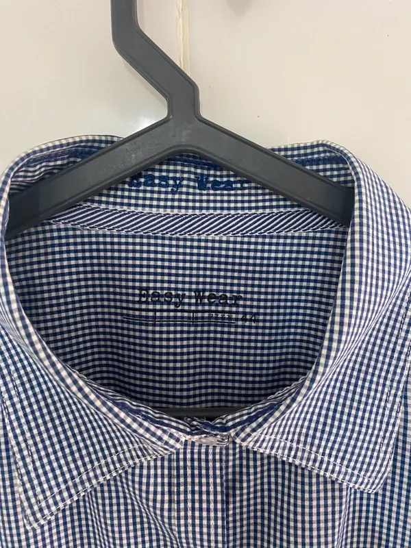 Camisa Easy Wear xadrez azul tam 44