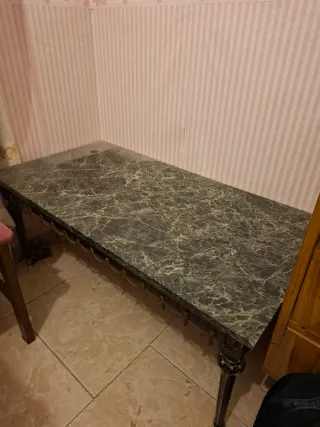 Mesa de salón mármol y metal