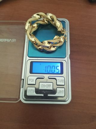 Pendientes Aro Dorados Trenzados de oro 18k