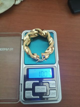 Pendientes Aro Dorados Trenzados de oro 18k