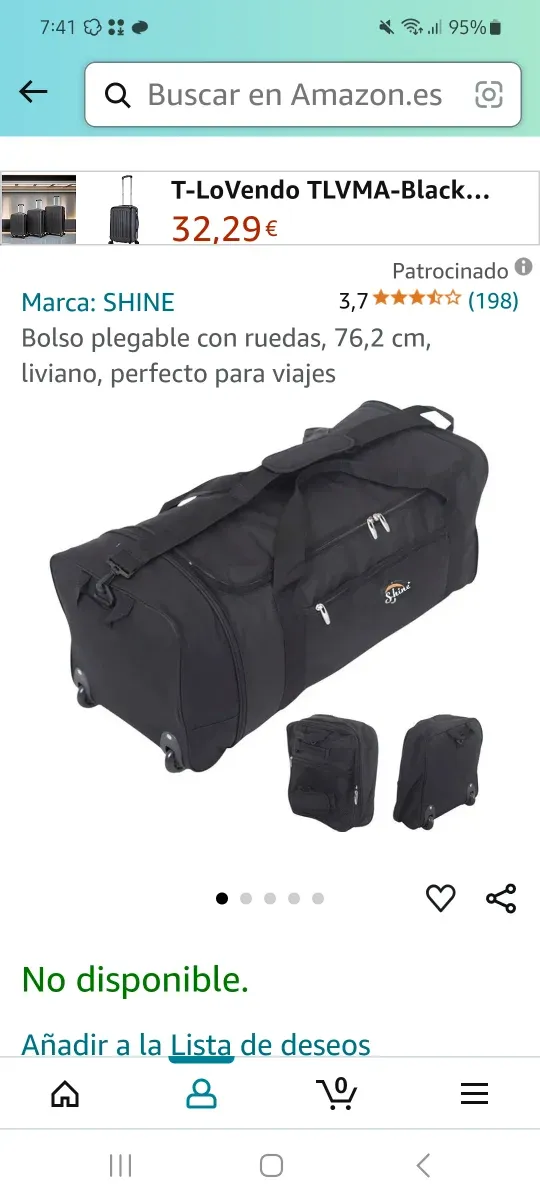 Bolsa de viaje con ruedas
O.colgar por 10 ers
