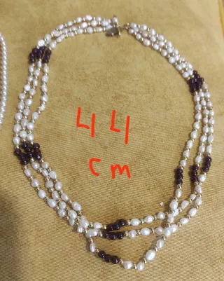 2 Collares y 2 Pulseras Perlas/Bisutería