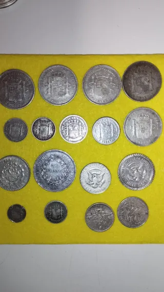 17 Monedas Antiguas de Plata